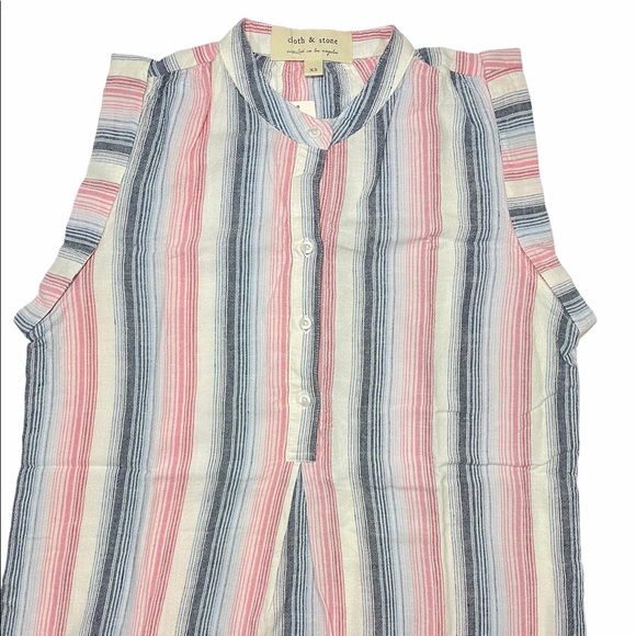 ⚡️SOLD⚡️Anthropologie Dress Striped High Low Tunic Shirtdress Cloth & Stone Pink - Picture 5 of 14